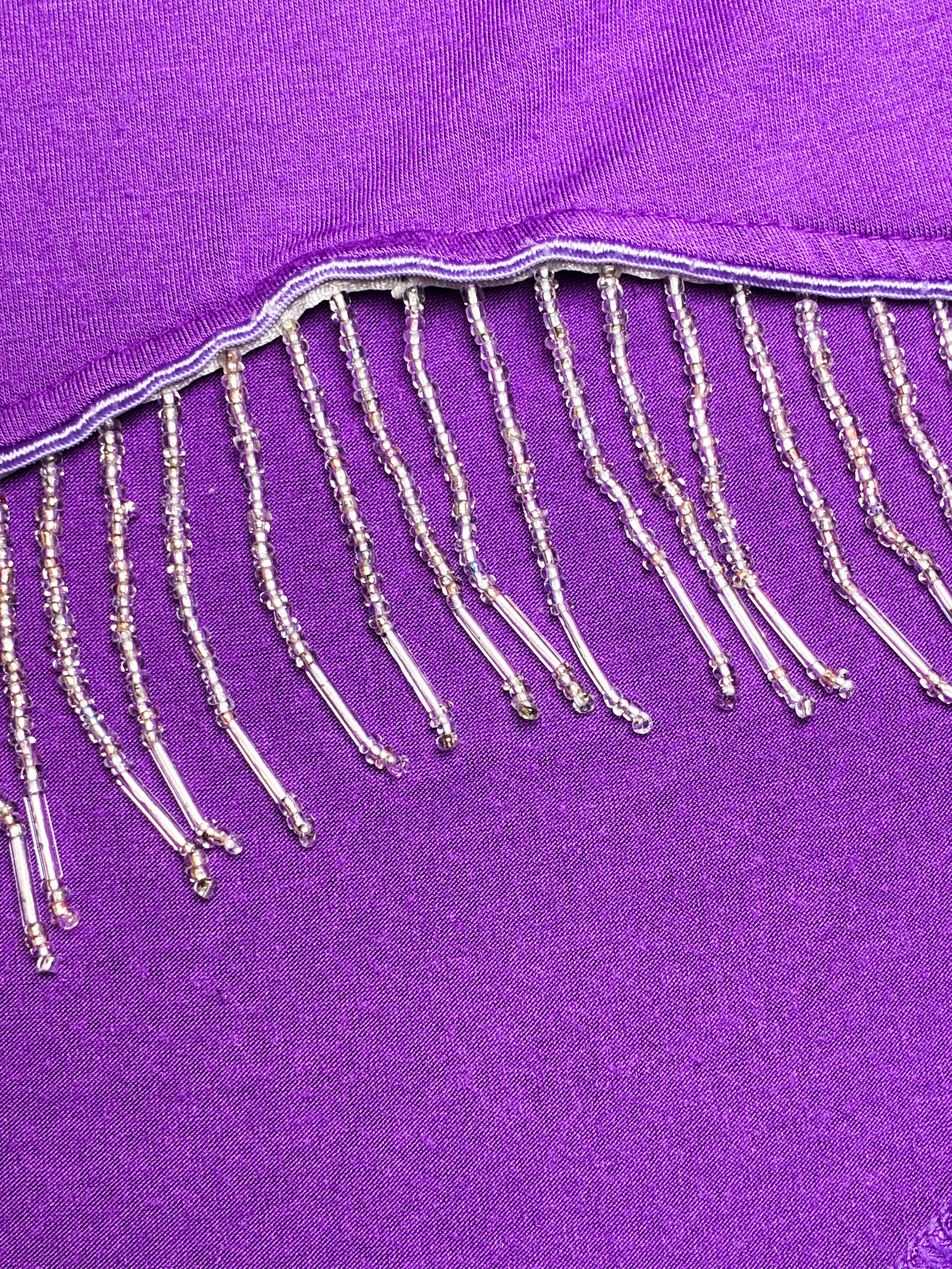 Enzo Loco 2000s Purple Beaded Fringe Tank Top - XS/S