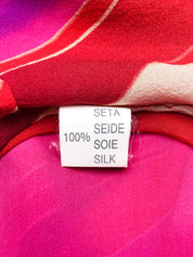 Celyn b. 2000s Pink Chevron Print Silk Handkerchief Hem Blouse - M