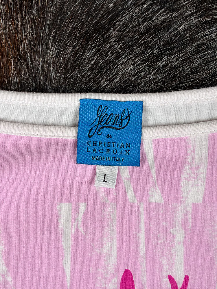 Christian Lacroix Jeans 2000s Pink Floral Graphic Tank Top