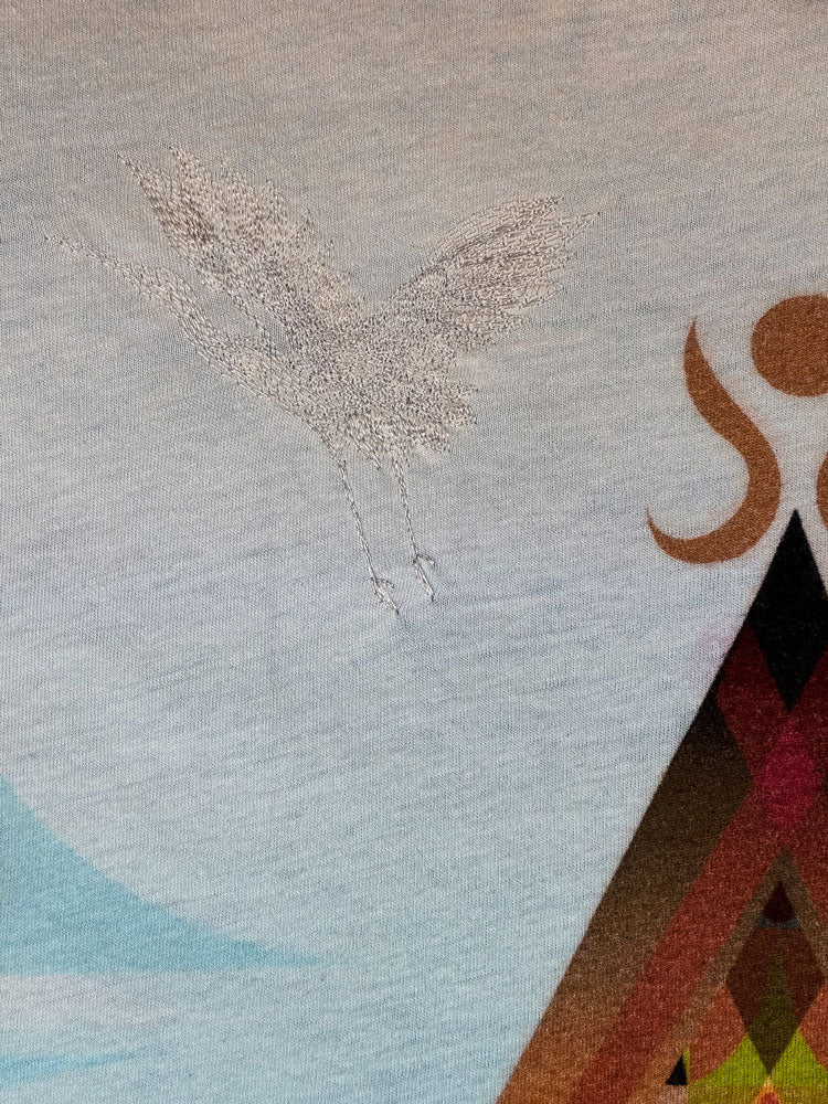 Custo Barcelona 2000s Blue and White Graphic Tee