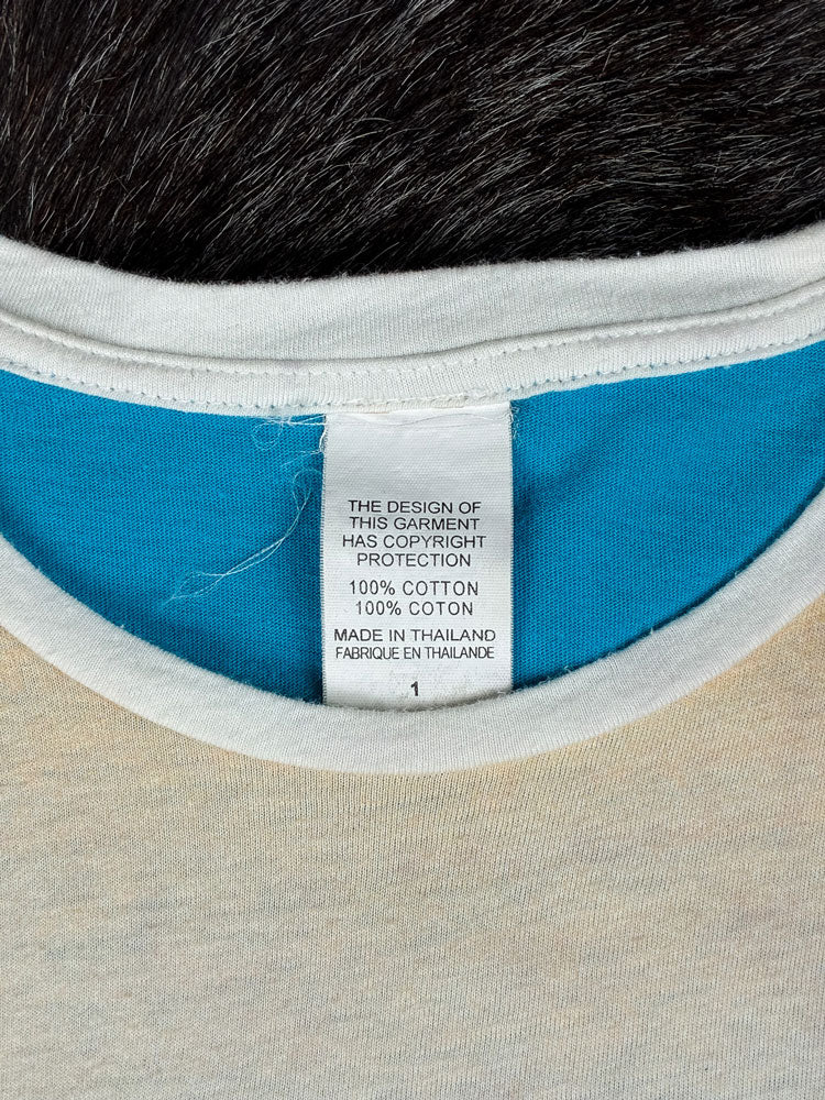 Custo Barcelona 2000s Blue and White Graphic Tee