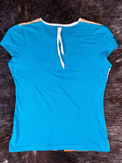 Custo Barcelona 2000s Blue and White Graphic Tee