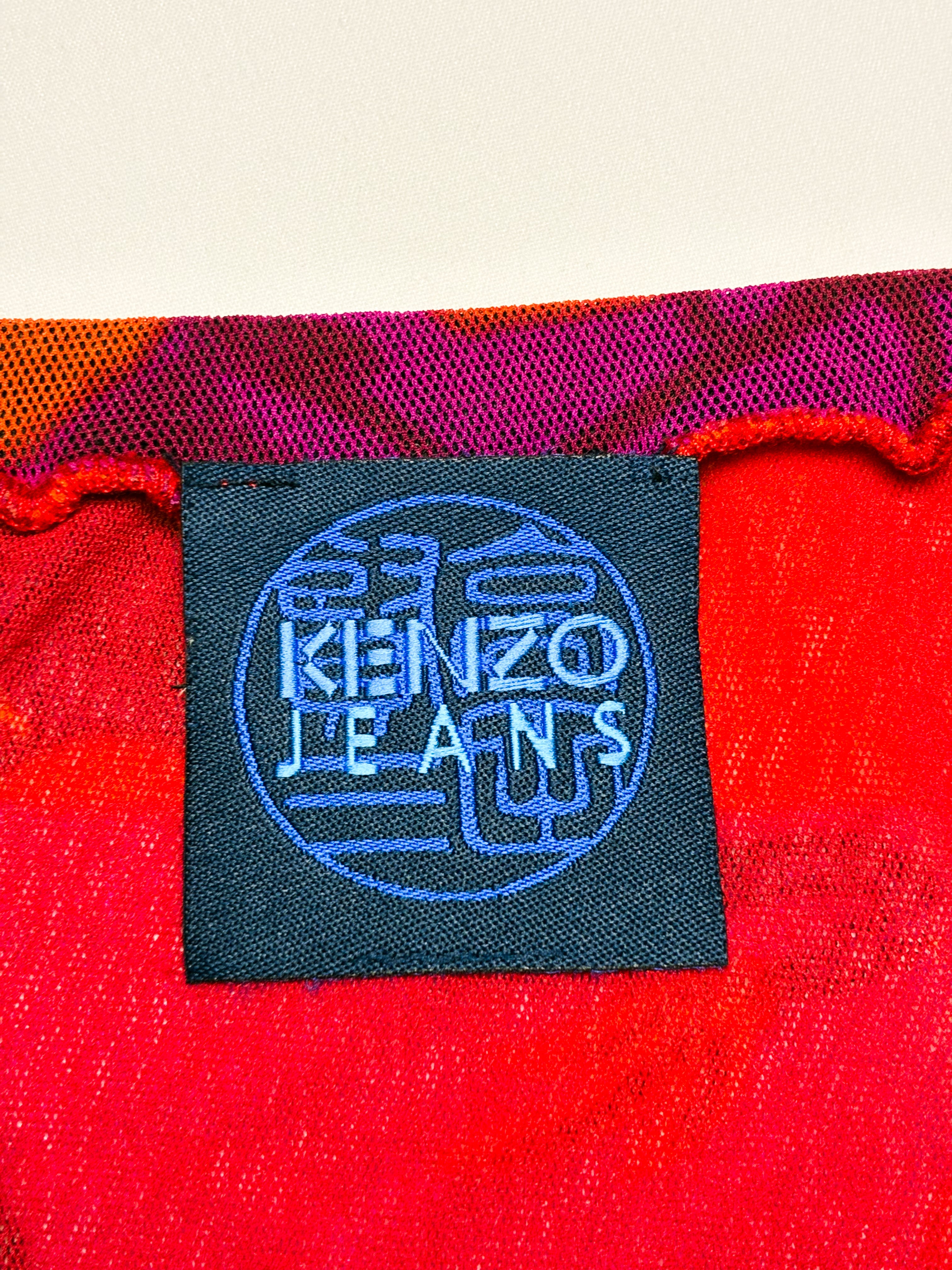 Kenzo Jeans 2000s Taj Mahal Print Sheer Mesh Maxi Skirt - M/L