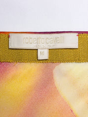 Roberto Cavalli SS 2002 Orange Floral Print Top & Skirt Set - M