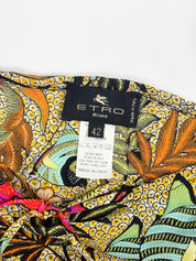Etro 2000s Tropical Print Silk Midi Skirt - S/M