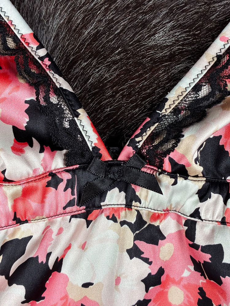 Dolce & Gabbana 2000s Pink Floral Slip Dress