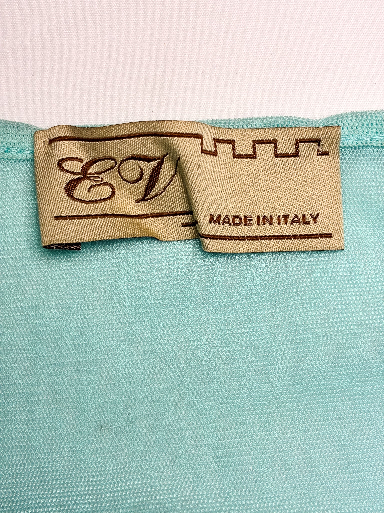 EV 2000s Mint Beaded Handkerchief Hem Top - M/L