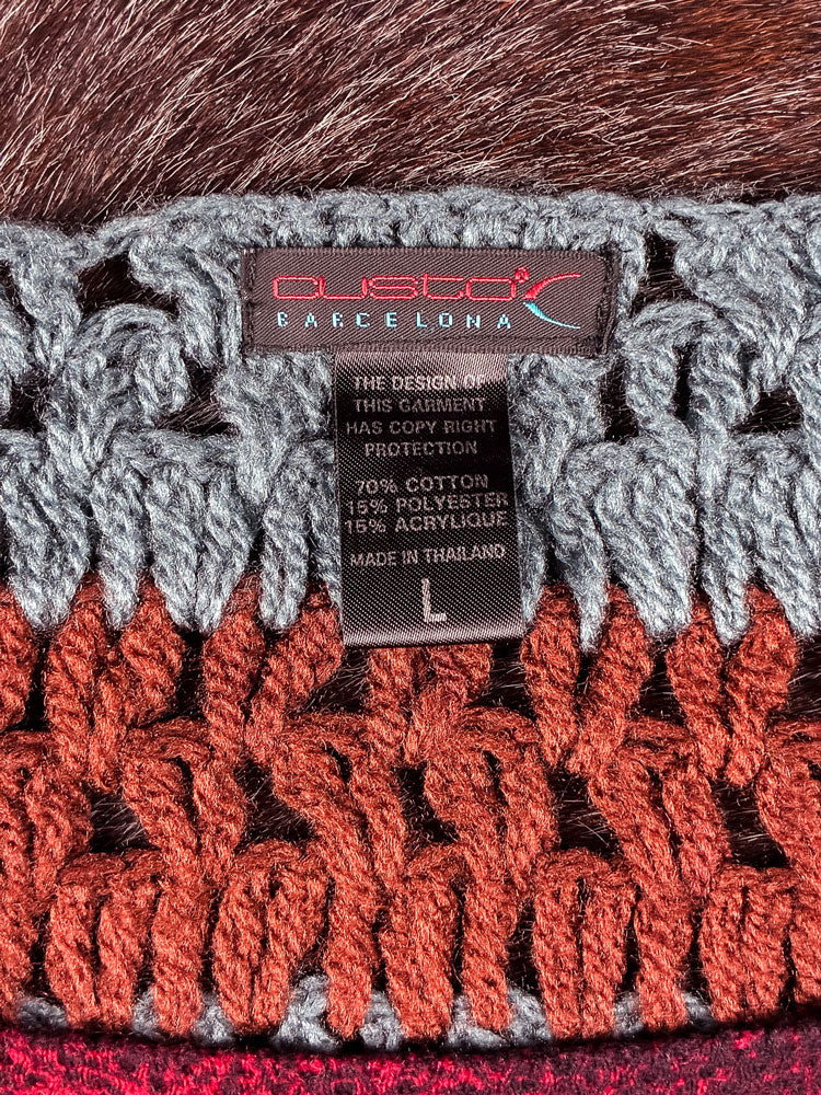 Custo Barcelona 2000s Velvet & Crochet Rose Top