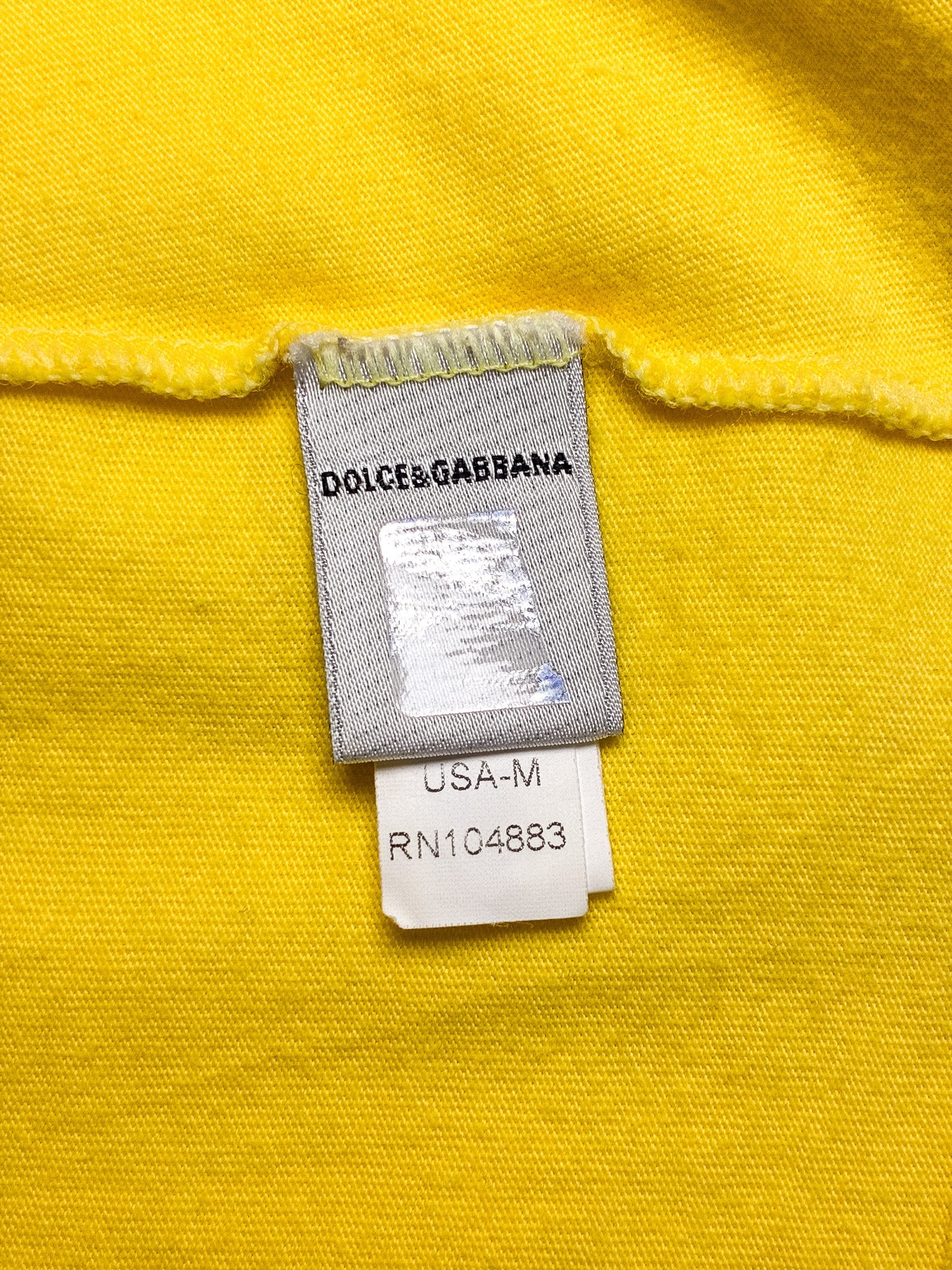 Dolce & Gabbana Beachwear 2007 Yellow "Sicilia I Love You" T-Shirt Dress - M