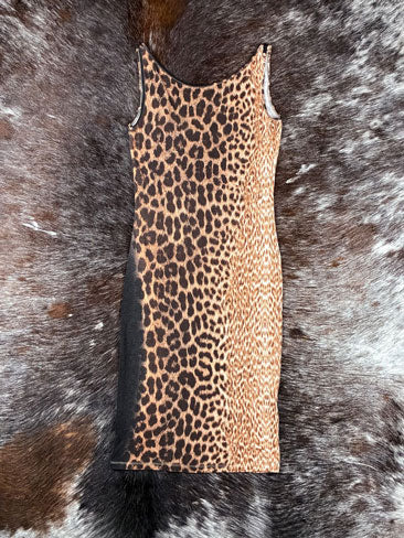 Just Cavalli 2000s Leopard Print Long Tank Dress