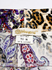 2000s Leopard and Paisley Print Low Rise Straight Leg Pants - W28