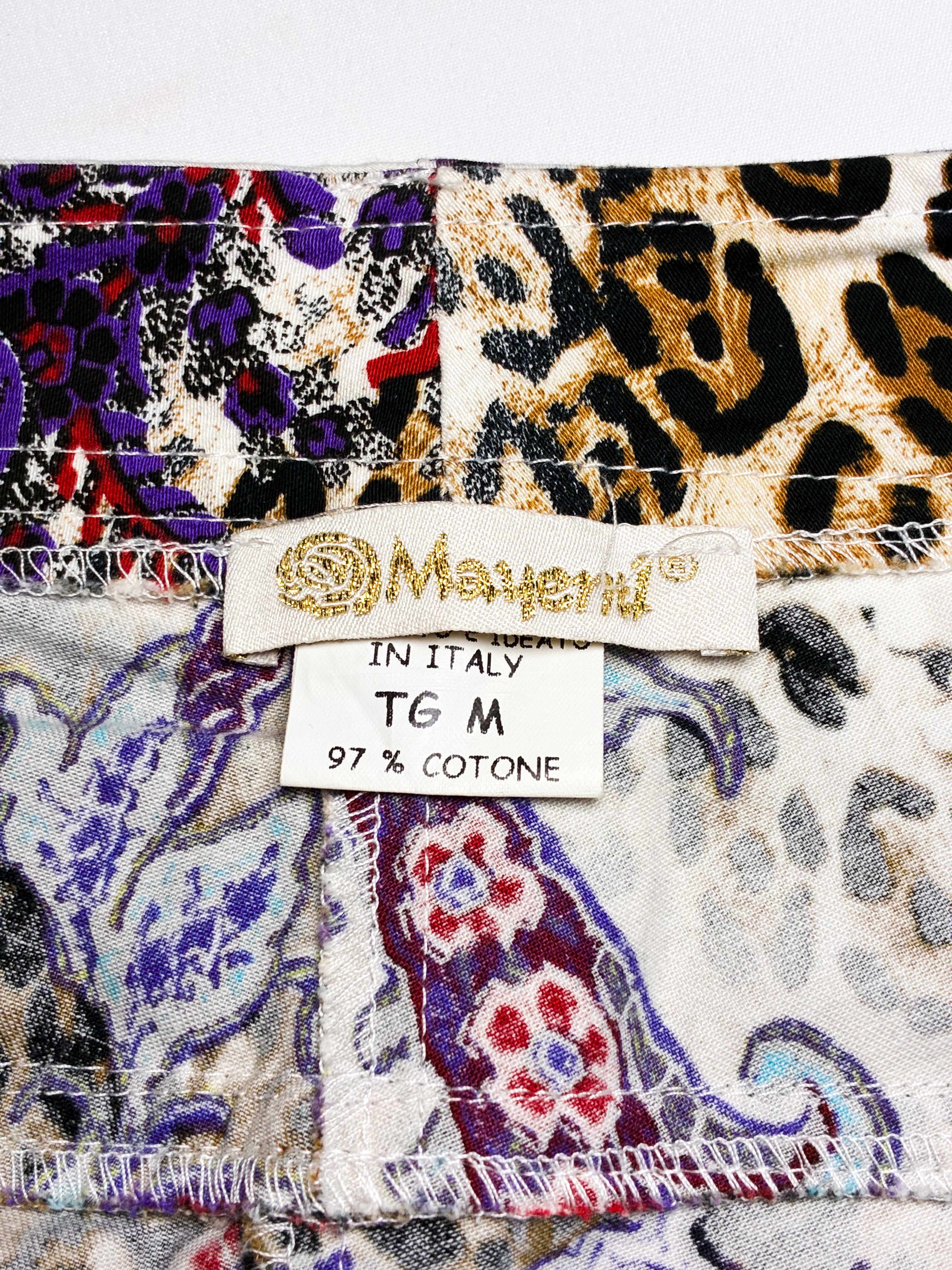2000s Leopard and Paisley Print Low Rise Straight Leg Pants - W28