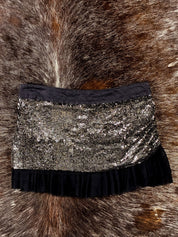 Patrizia Pepe Sera 2000s Silver Sequin Mini Skirt