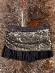 Patrizia Pepe Sera 2000s Silver Sequin Mini Skirt