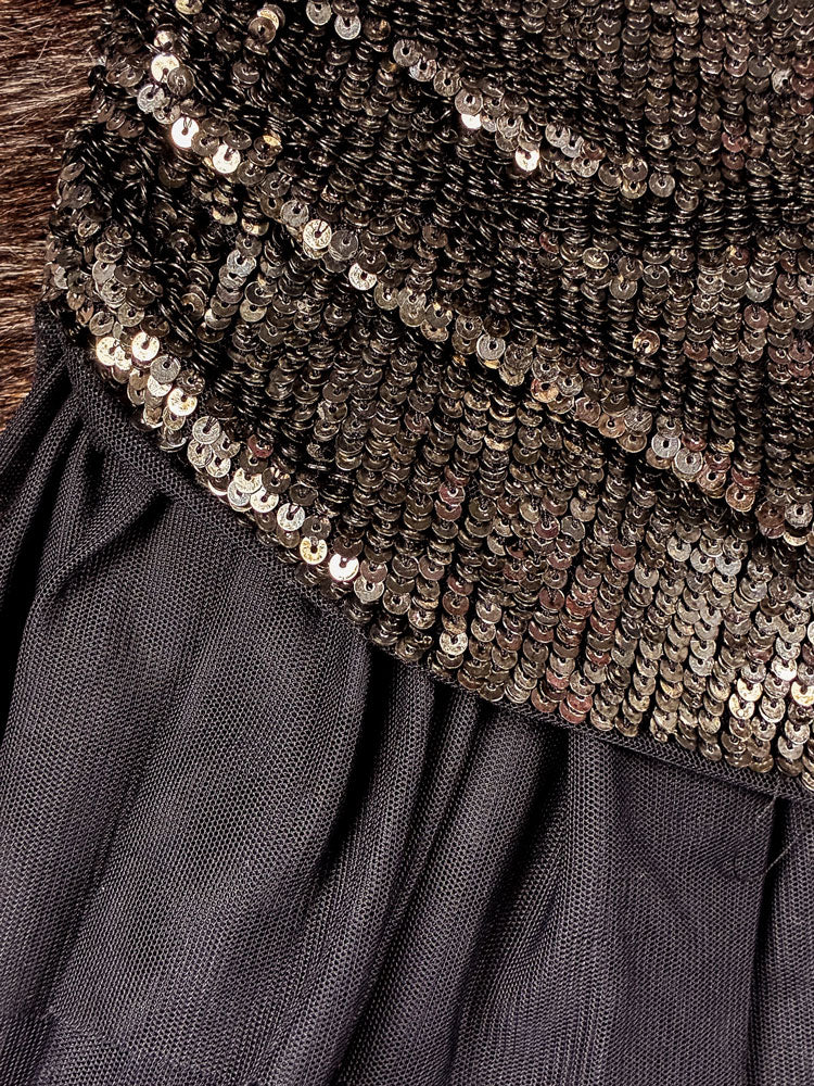 Patrizia Pepe Sera 2000s Silver Sequin Mini Skirt