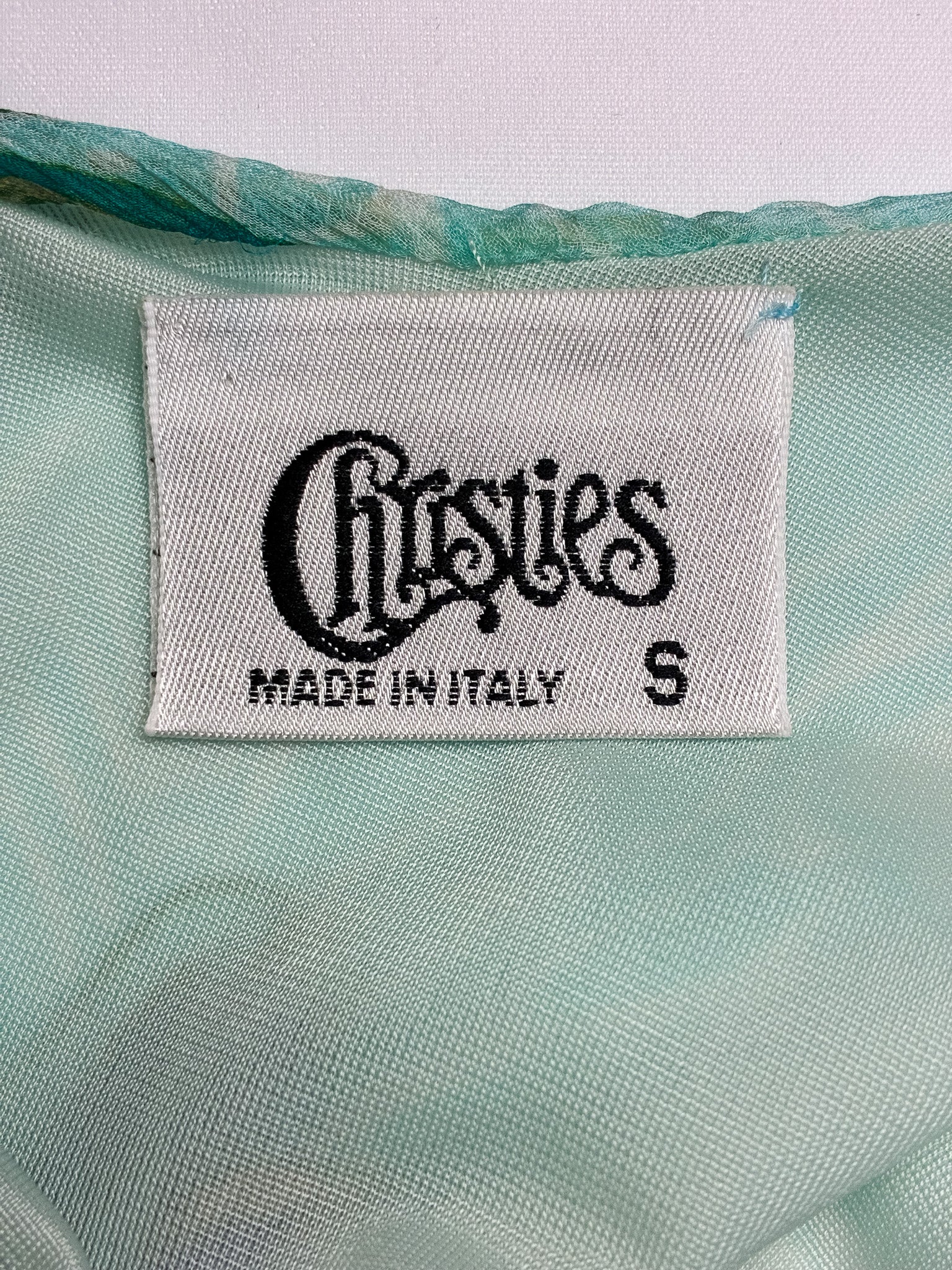 Christies 2000s Aqua Butterfly Print Halter Mini Dress - XS/S