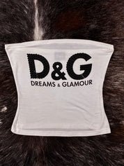 D&G 2000s “Dreams & Glamour” White Tube Top