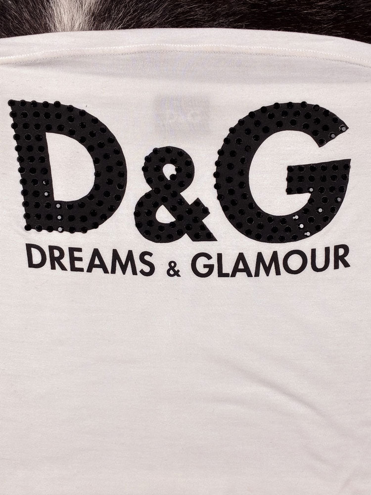 D&G 2000s “Dreams & Glamour” White Tube Top