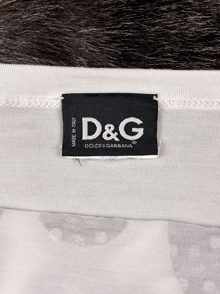 D&G 2000s “Dreams & Glamour” White Tube Top