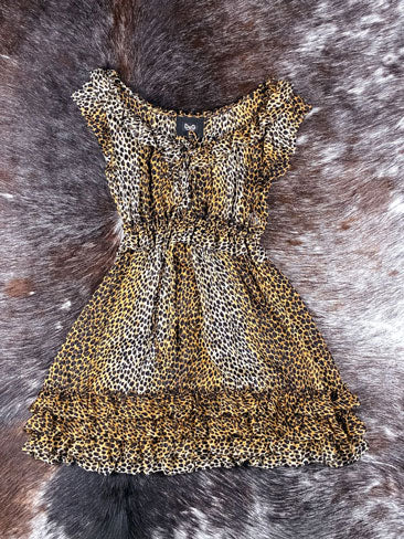 D&G 2000s Silk Leopard Ruffle Mini Dress