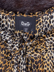 D&G 2000s Silk Leopard Ruffle Mini Dress