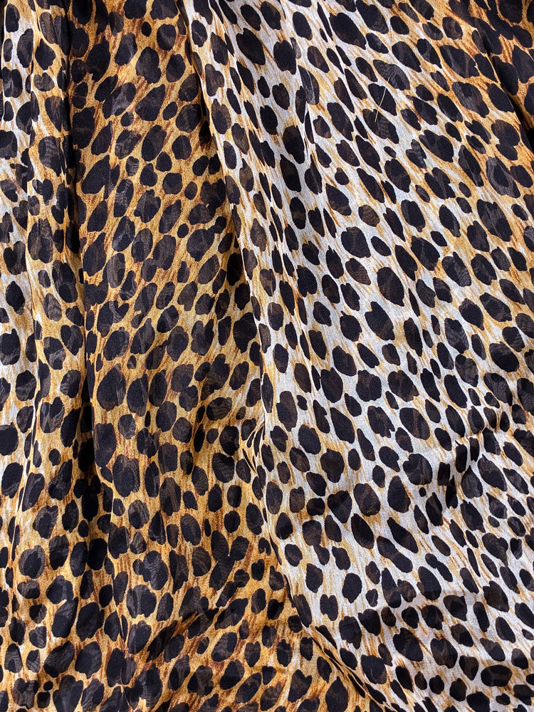 D&G 2000s Silk Leopard Ruffle Mini Dress
