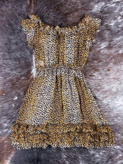 D&G 2000s Silk Leopard Ruffle Mini Dress