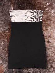 Roberto Cavalli Beachwear 2000s Zebra Strapless Mini Dress