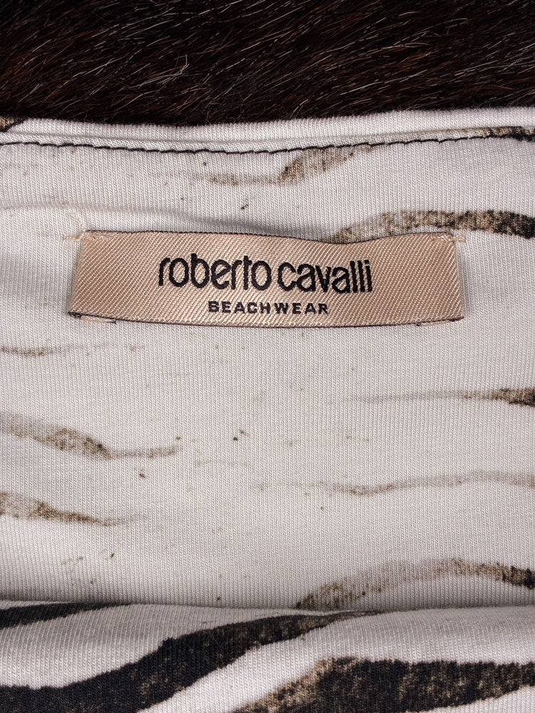 Roberto Cavalli Beachwear 2000s Zebra Strapless Mini Dress