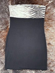 Roberto Cavalli Beachwear 2000s Zebra Strapless Mini Dress