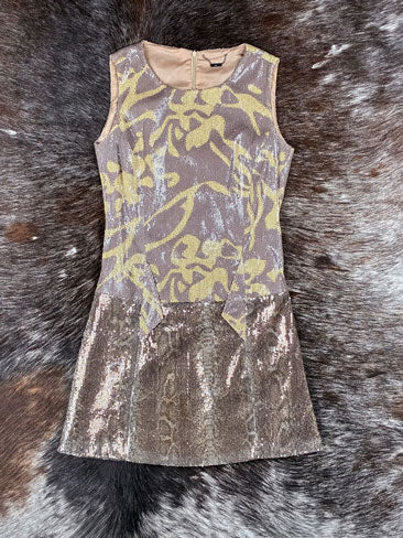 Custo Barcelona 2000s Sequin Floral Mini Dress