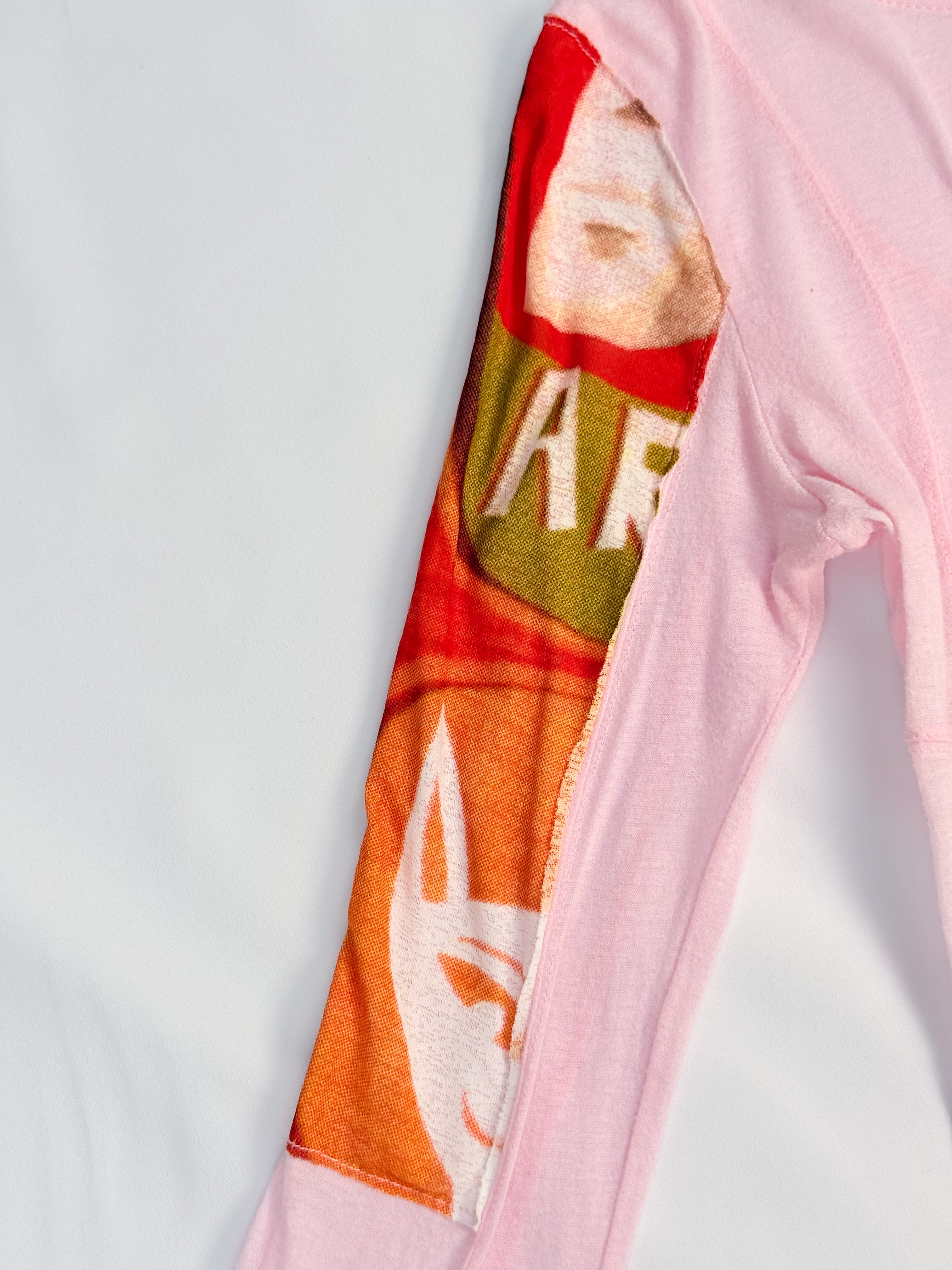 Custo Barcelona 2000s Pink Patchwork Crop Top - S