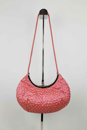 Luisa Spagnoli Pink Beaded Silk Shoulder Bag