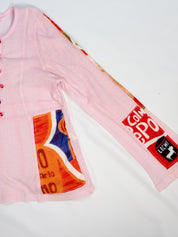 Custo Barcelona 2000s Pink Patchwork Crop Top - S