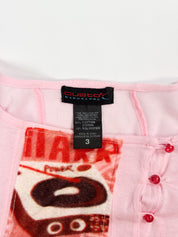 Custo Barcelona 2000s Pink Patchwork Crop Top - S