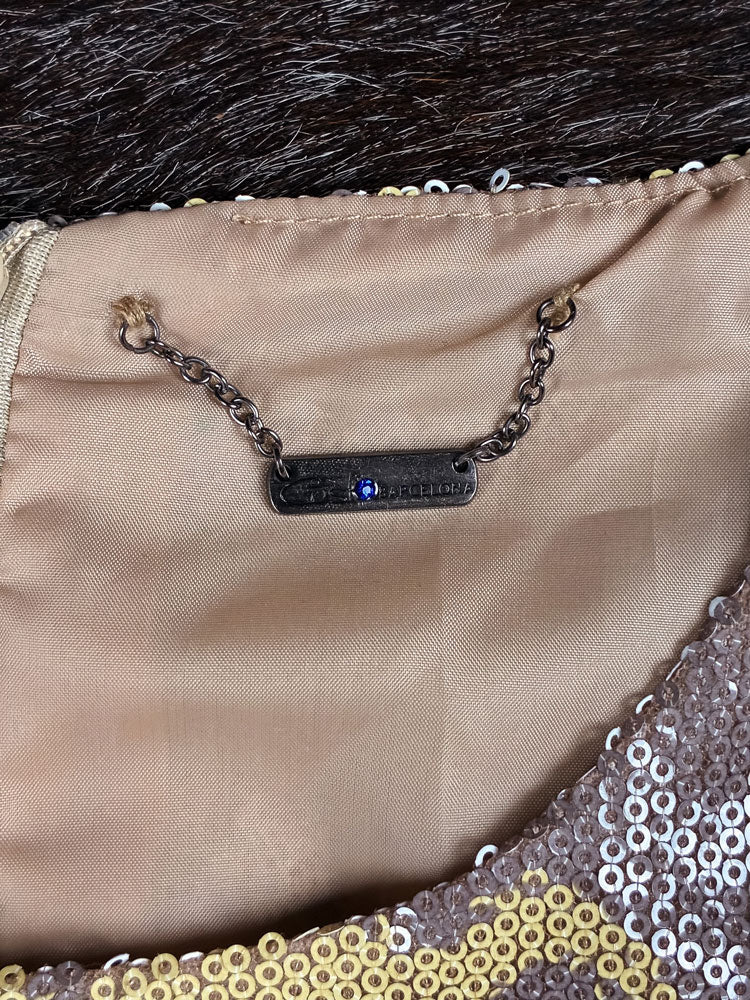 Custo Barcelona 2000s Sequin Floral Mini Dress