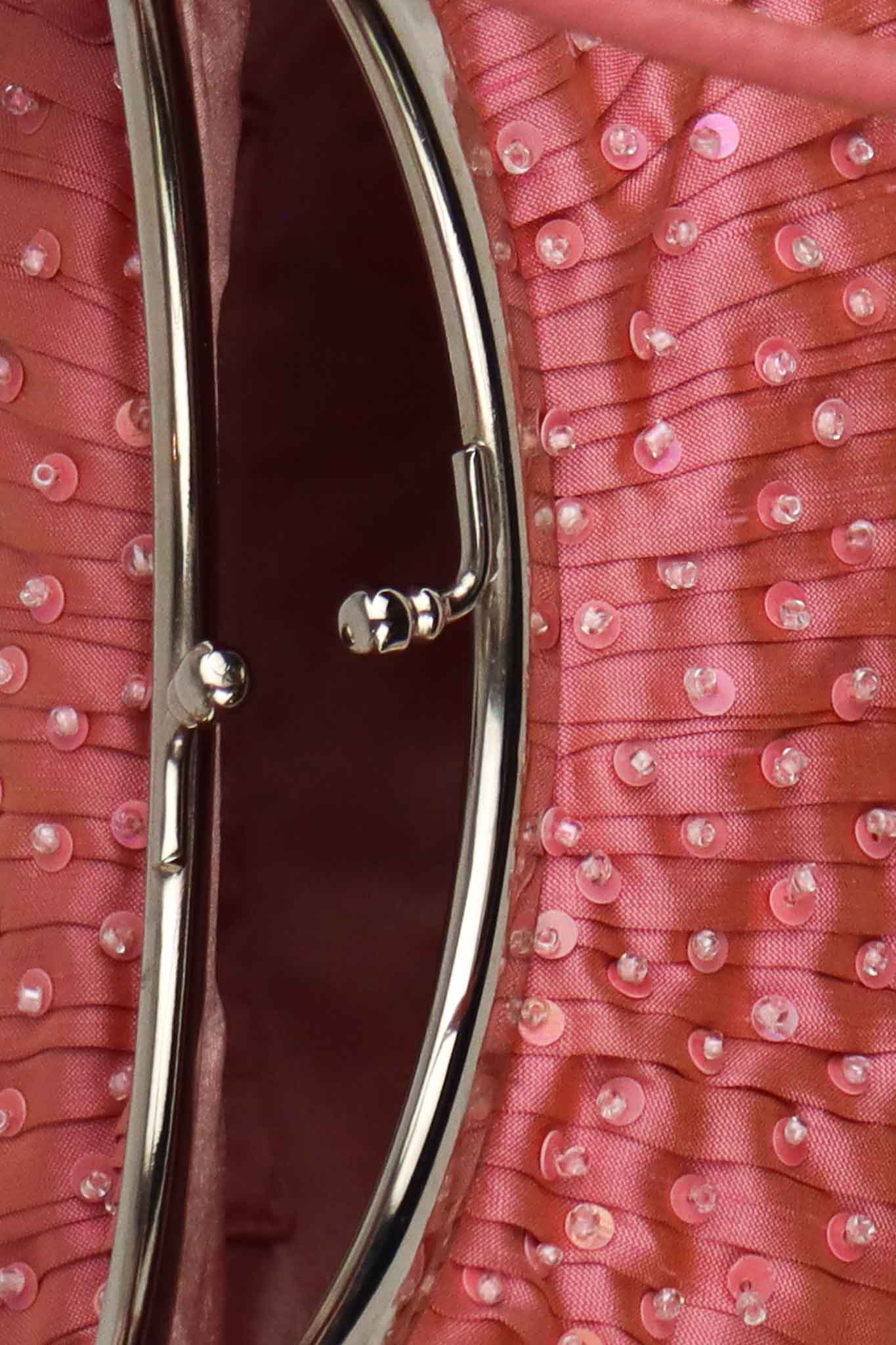 Luisa Spagnoli Pink Beaded Silk Shoulder Bag