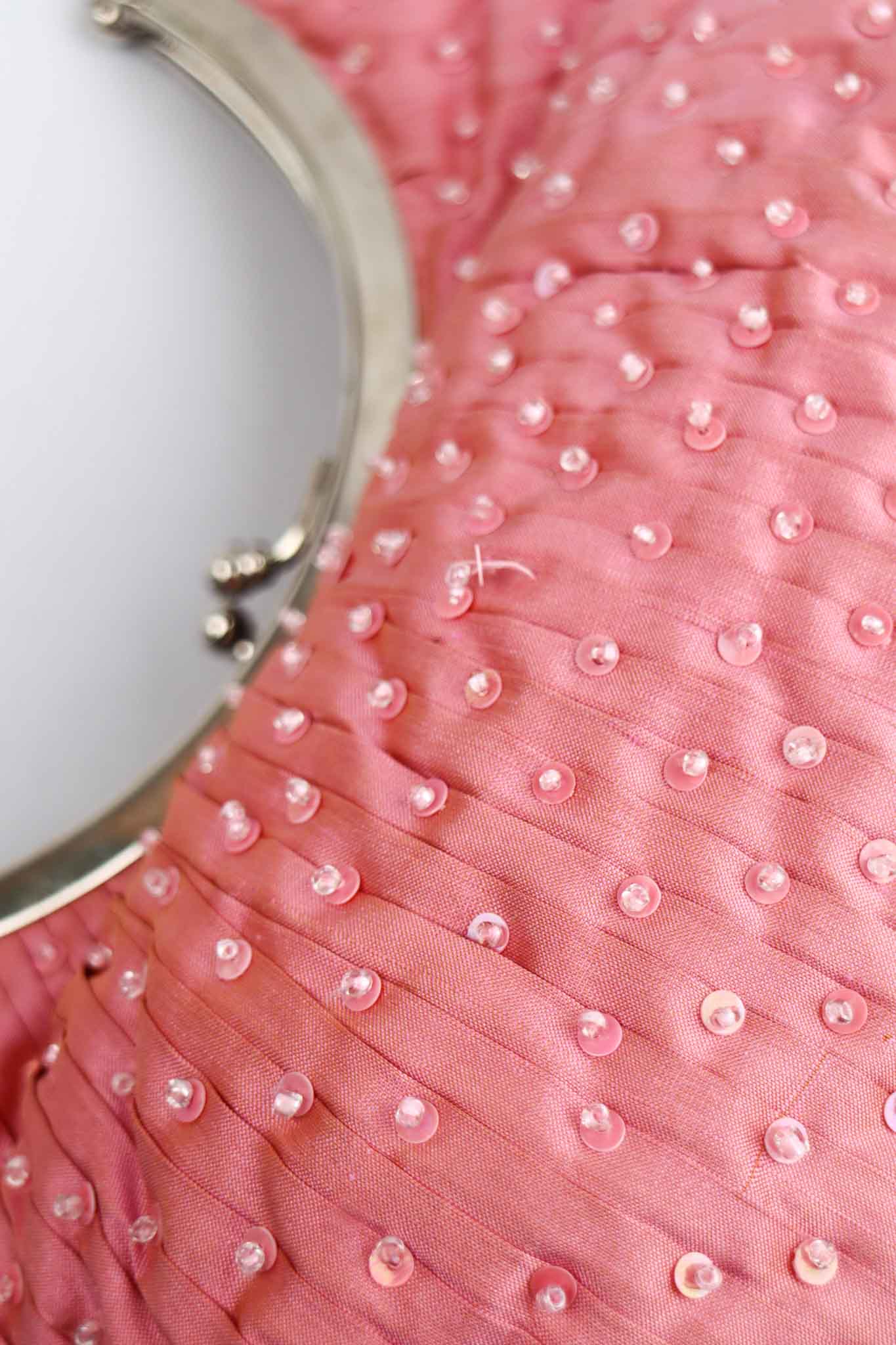 Luisa Spagnoli Pink Beaded Silk Shoulder Bag