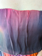 Morena Rosa 2000s Sunset Ombre Silk Convertible Strapless Dress - S
