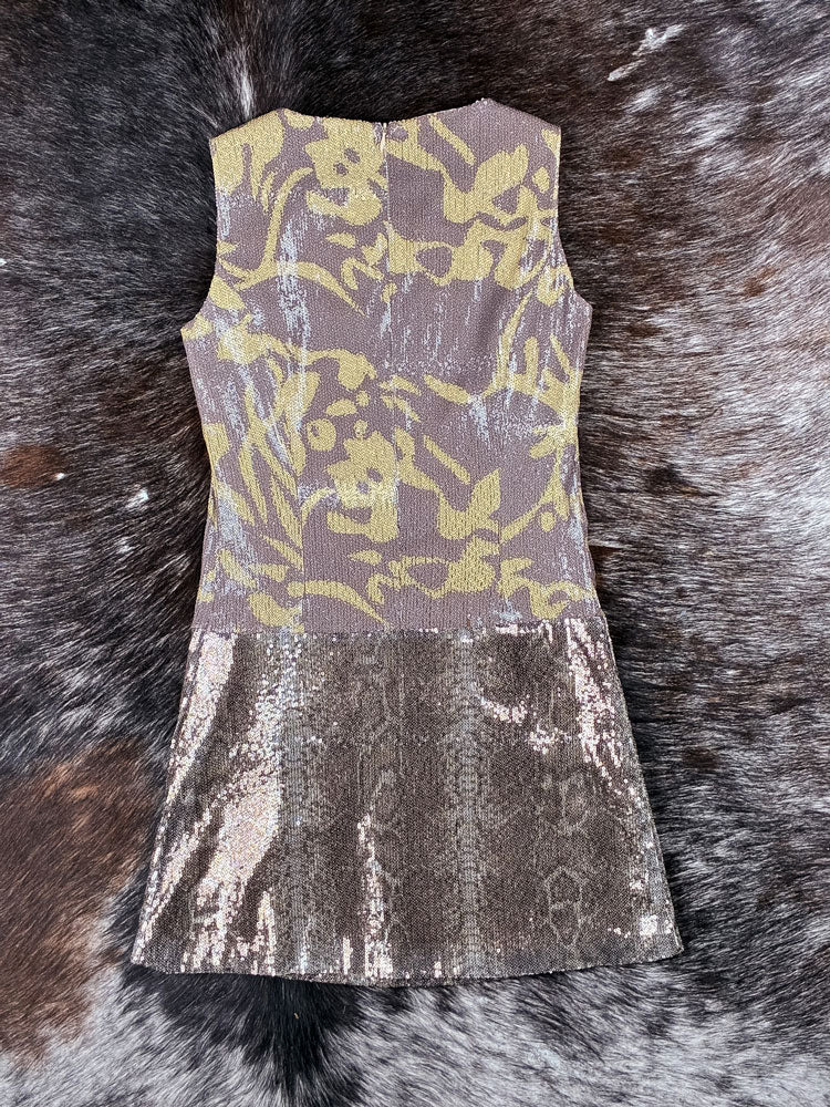 Custo Barcelona 2000s Sequin Floral Mini Dress