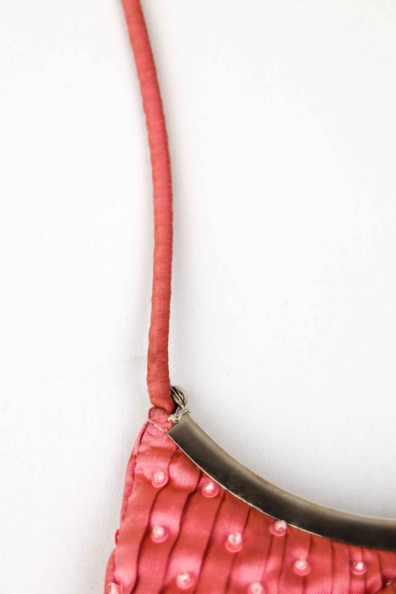 Luisa Spagnoli Pink Beaded Silk Shoulder Bag