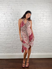 One Step 2000s Pink Patchwork Halter Dress