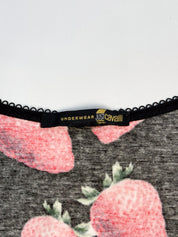 Just Cavalli 2000s Black Strawberry Print Long Sleeve Top - S
