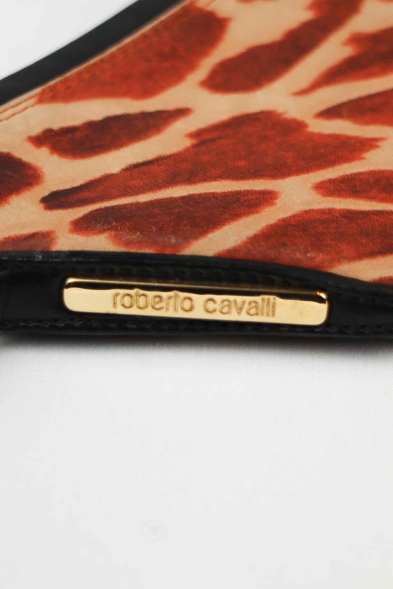Roberto Cavalli Early 2000s Giraffe Print Structured Hobo Bag