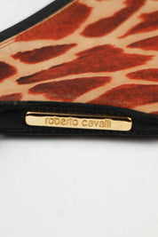 Roberto Cavalli Early 2000s Giraffe Print Structured Hobo Bag