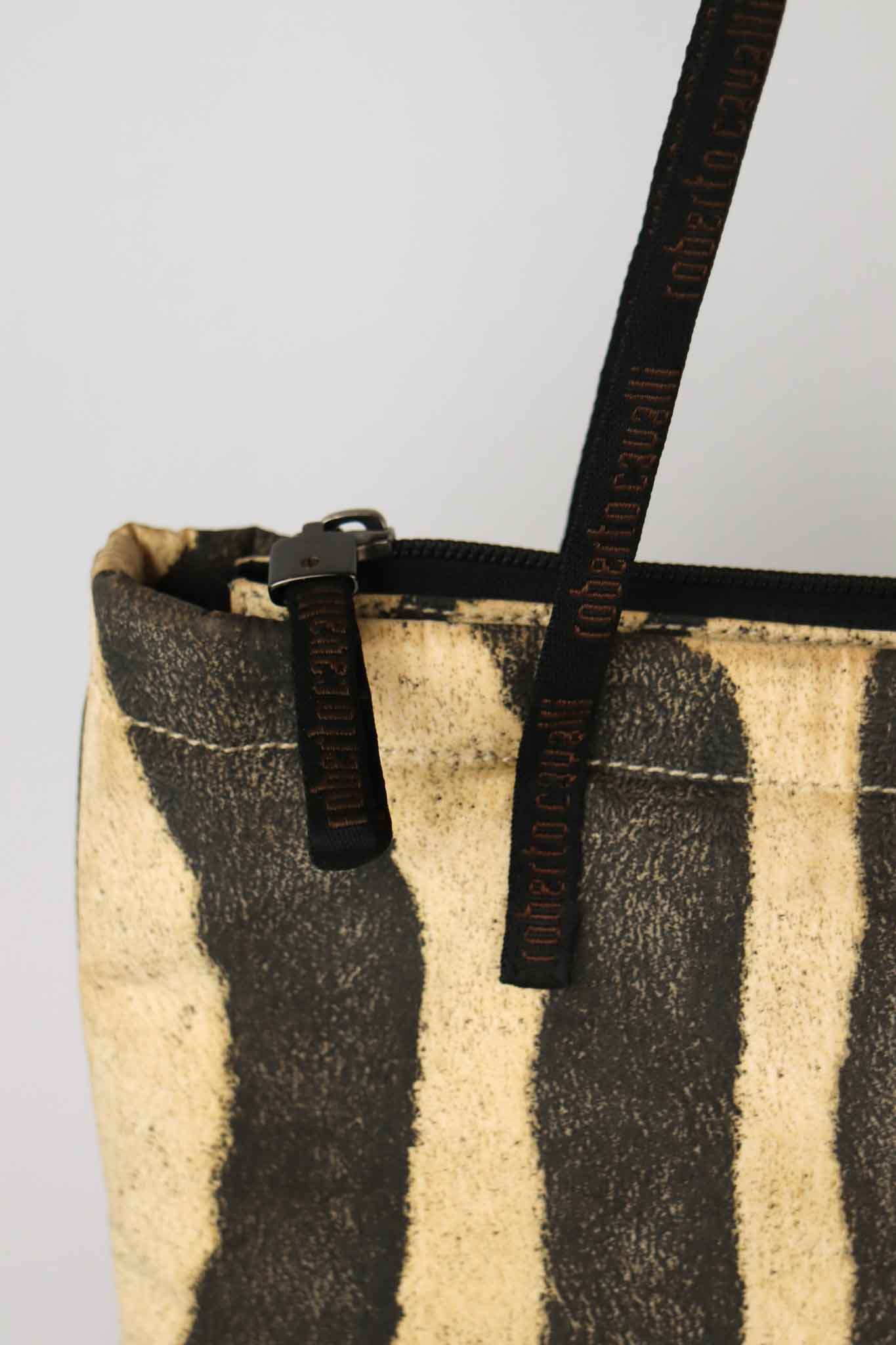 Roberto Cavalli Faded Zebra Print Bag