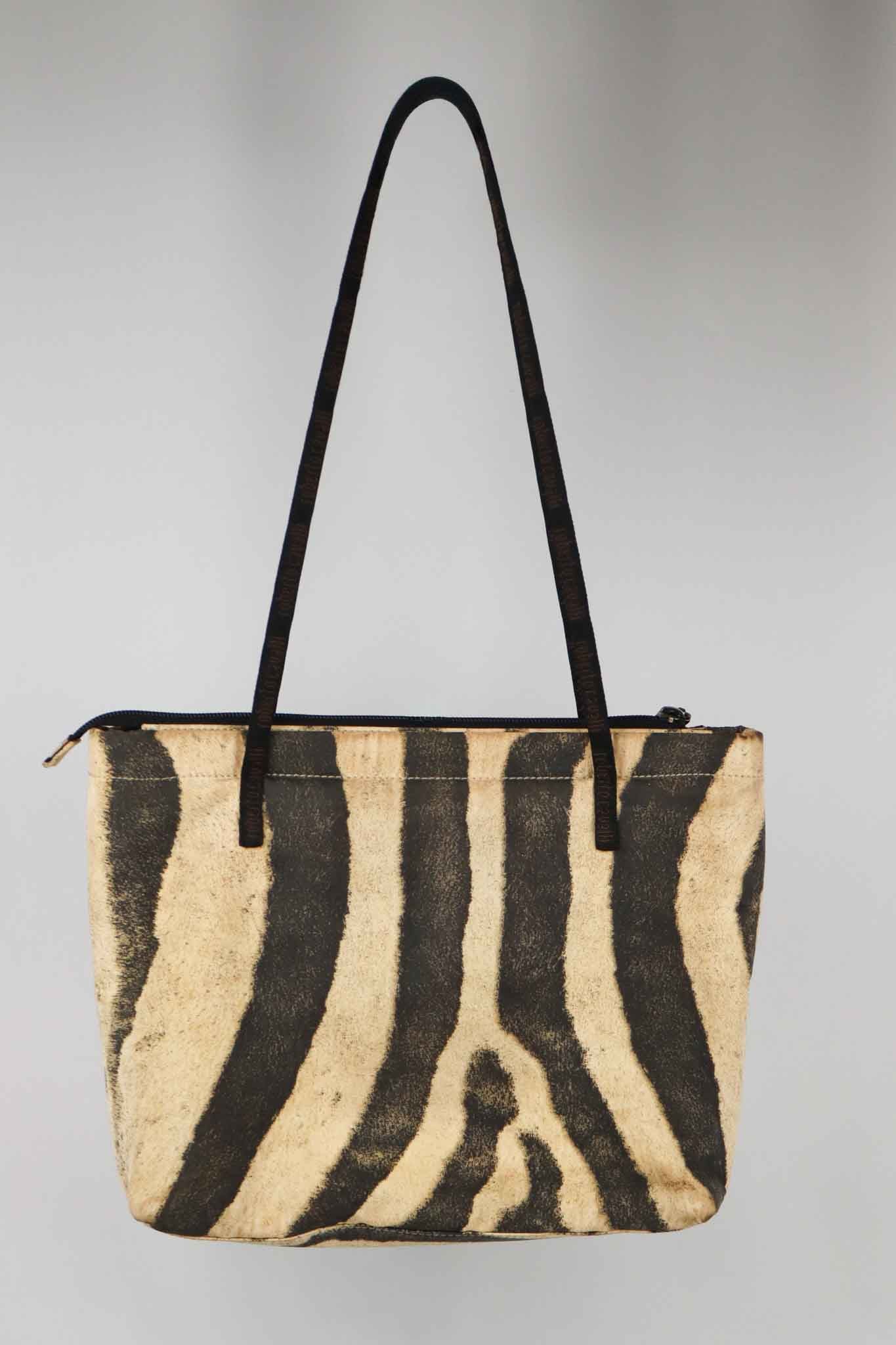 Roberto Cavalli Faded Zebra Print Bag
