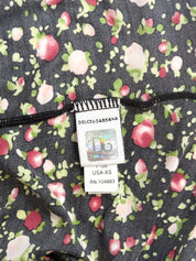 D&G Dolce & Gabbana 2000s Black Ditsy Rose Print Cami - XS-S