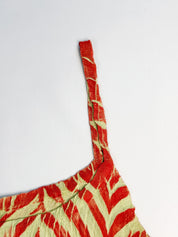 Just Cavalli 2000s Red Abstract Print Crinkle Cami - XS
