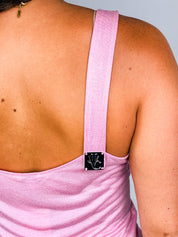 Versace Jeans Couture 2000s Pink Sparkly Tank with Silver Hardware - M